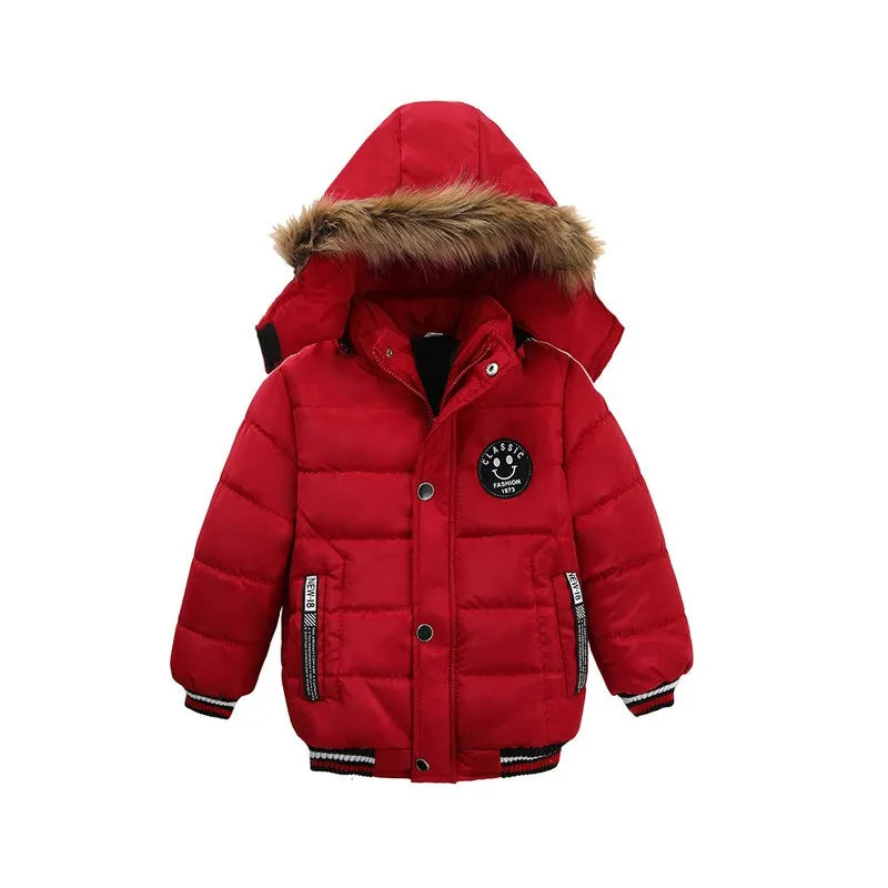Autumn Winter Boys Jackets Keep Warm Cotton Thicken Kids Jackets Zipper Boys Hooded Outerwear Children's Clothing