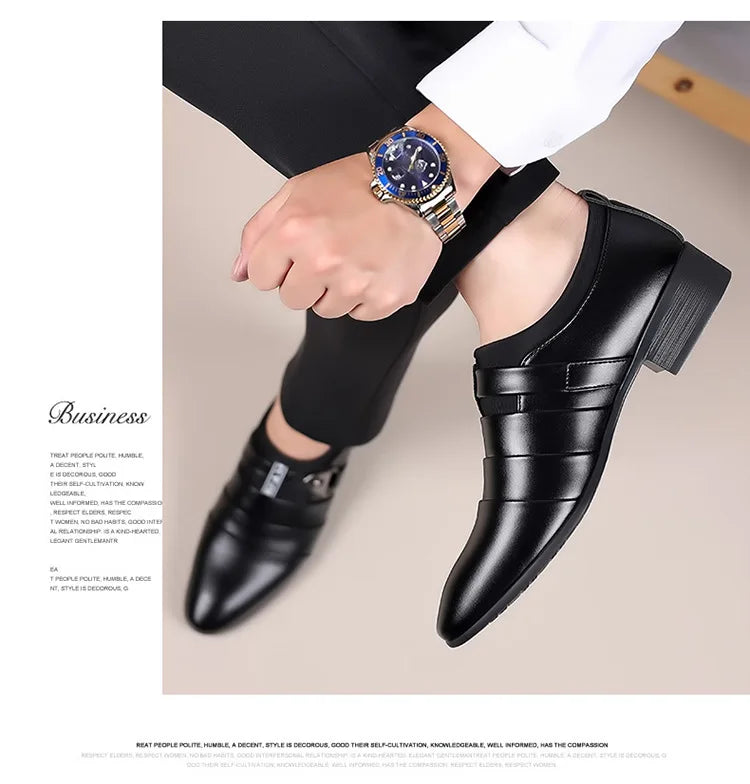 Men Dress Shoes Slip on Formal Suit Wedding Shoes for Male  Wedding Office Work Shoes Slip on Loafers Elegant Man Dress Shoes