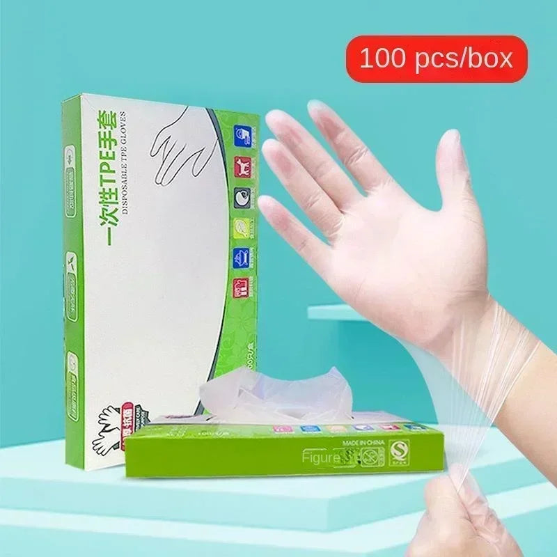 100/200pcs Disposable Gloves, made of durable material, easy to use. Suitable for cleaning in the kitchen and bathroom.