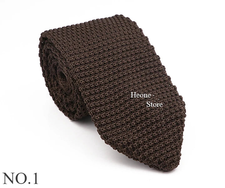 New Mens Knitted Ties Classic Striped Skinny Necktie For Business Wedding Party British Style Necktie Winter Neck Wear Accessory