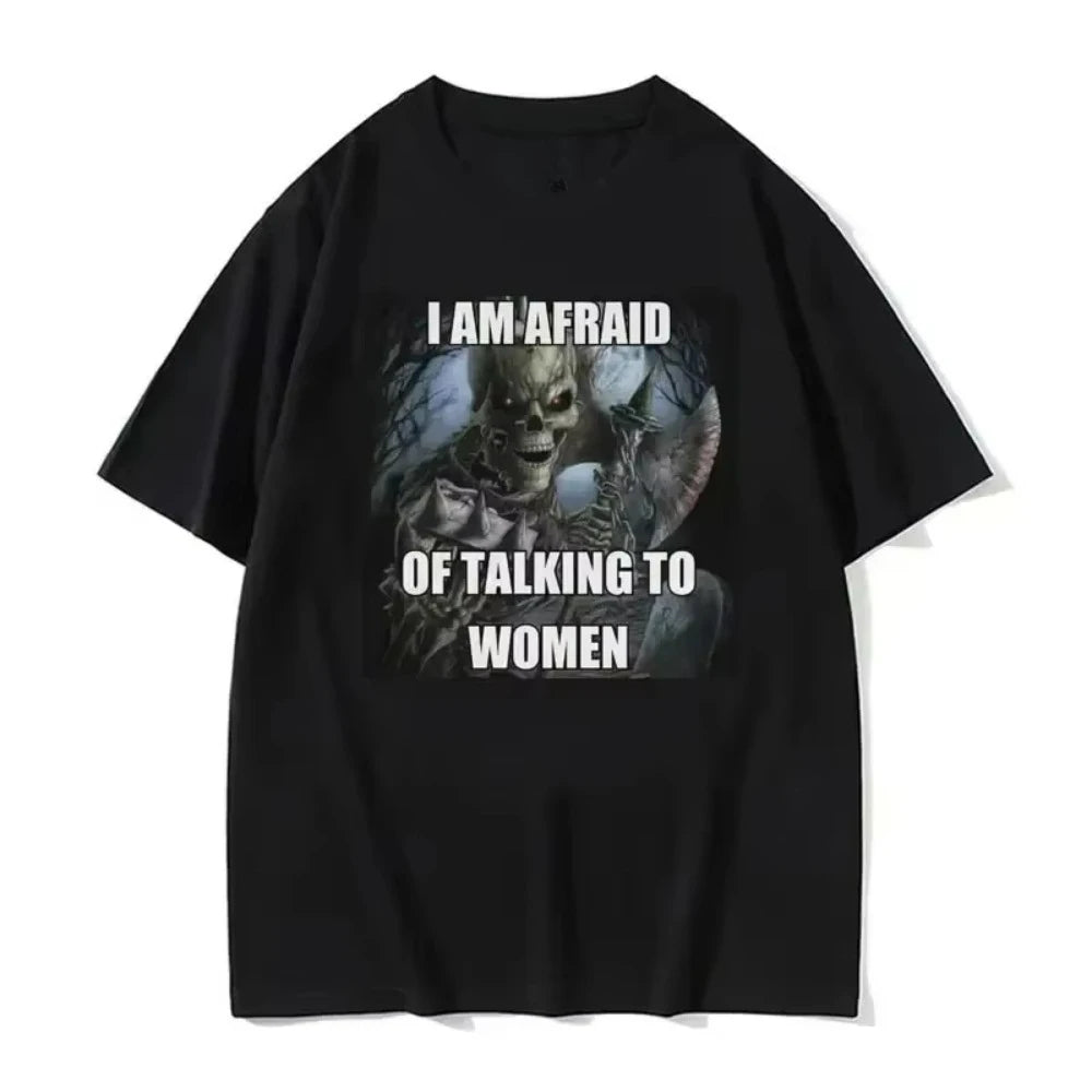 Autistic Funny Skeleton T Shirt Women Men Autism Edgy Skeleton Meme T-shirt Casual Short Sleeve Tshirt Oversize Casual T-shirt