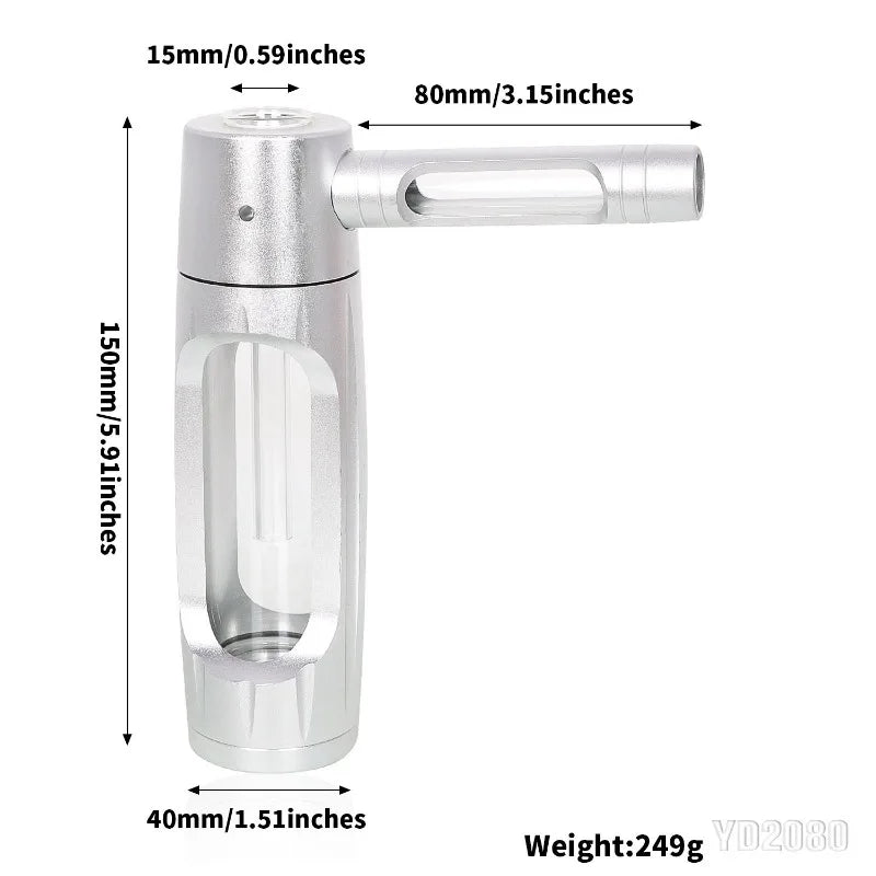 NEW Evil 155mm Dry Burning Grass Smoking Pipe Portable Aluminum Alloy&Glass Tobacco Pipes Hookah Shisha Pipa Smoking Accessories