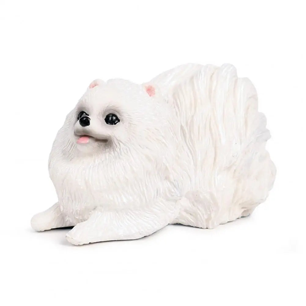 Stable Pet Figurine Home Decor Figurine Realistic Pomeranian Dog Figurines Miniature Pet Statues for Desktop Ornament for Dog