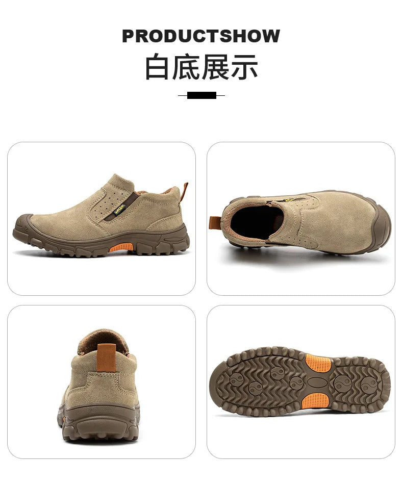 Men's work shoes  anti impact, anti puncture, steel wrapped head, electric welder  step on safety shoes  insulation
