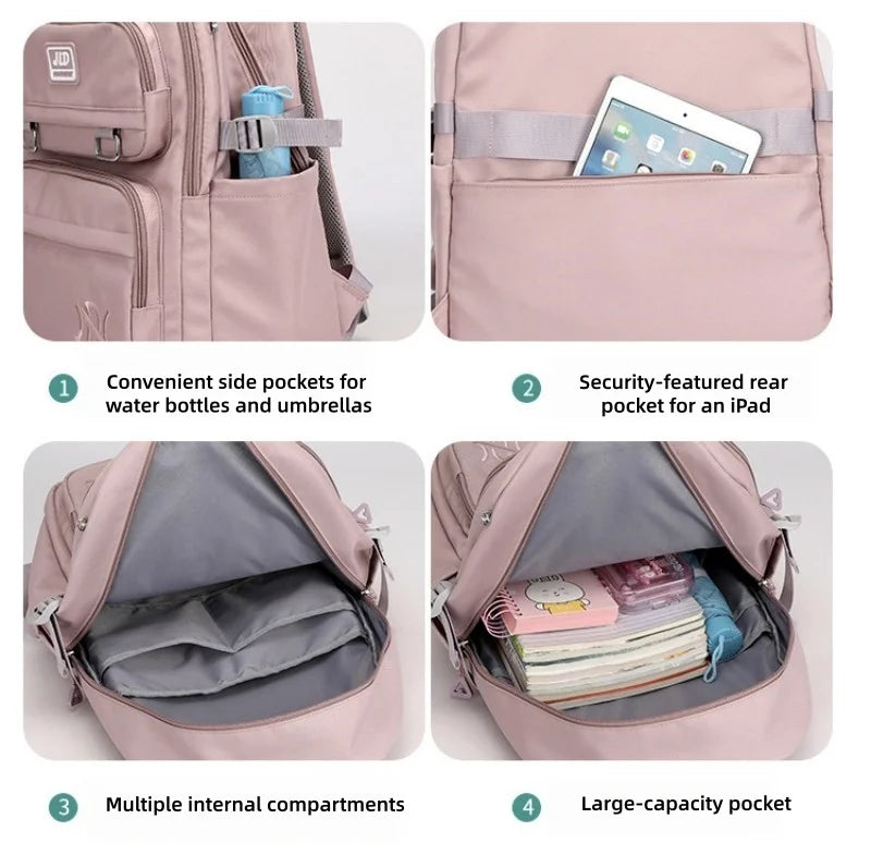 School Bag for Students Large Capacity Secondary School Pupils Backpack Lightweight Reduces Burden and Stress