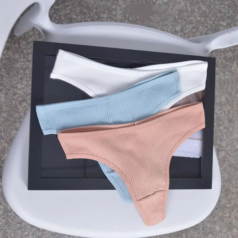 Ladies thong cotton comfortable underwear sexy panties low waist young girl thong solid color  lingerie shorts Woman clothes