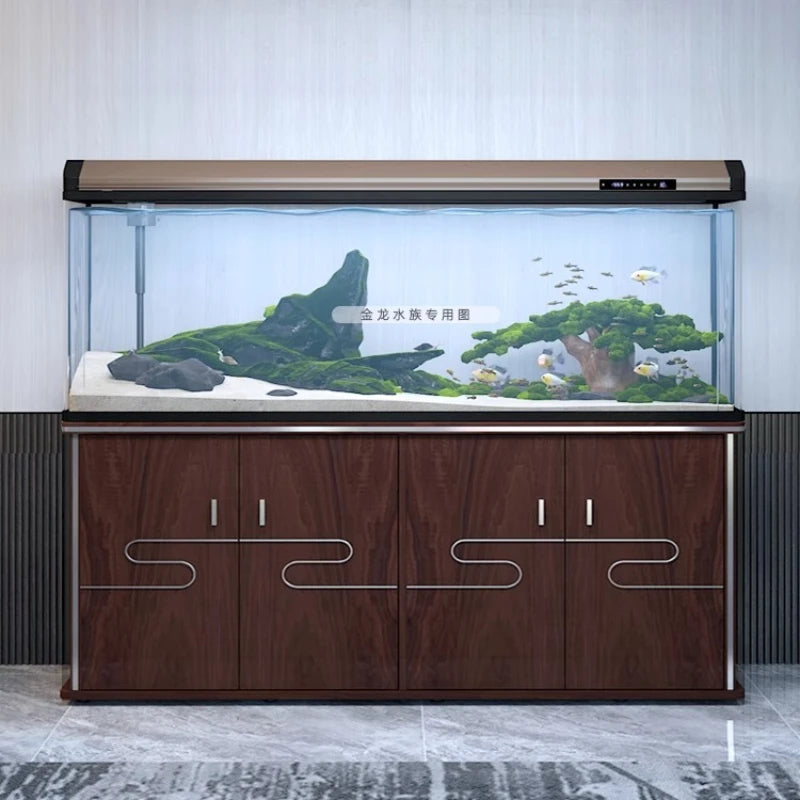 Fish Farming Equipment Glass Aquarium Indoors Ecology Decoration Living Room Aquarium Floor Luxury Home Furniture Acquario Lsyg