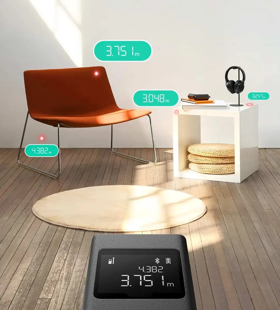 Xiaomi Mijia Smart Laser Rangefinder Real Time Distance Meter LCD Display Laser Range Finder Tape Measure Work with Mijia APP