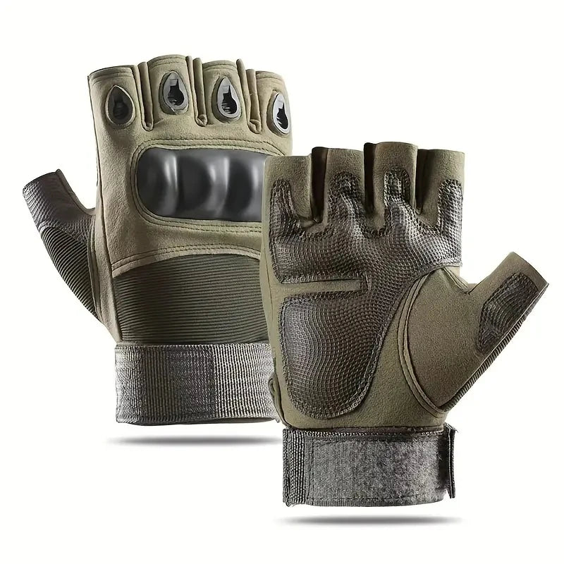 1Pair Tactical Fingerless Gloves for Men - Ideal for Outdoor Sports, Shooting, Hunting, Airsoft, and Cycling