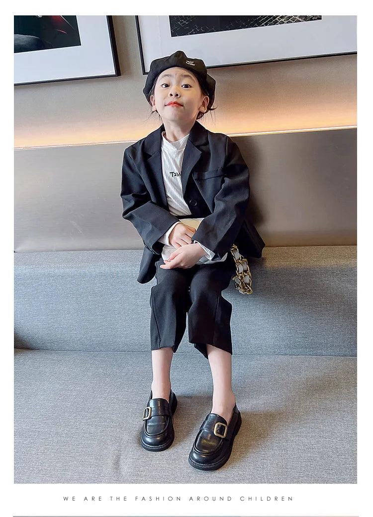 British Style Retro Girls Shoes Spring Autumn Princess Leather Shoes Children Black Soft Dance Loafers for 3-12 Ages Kids Shoes