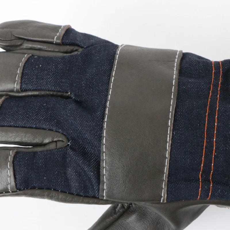 Welding Gloves for Welder Works with Blue Palm Welders Thick Cow Split Leather Kitchen Stove Heat Puncture Resistant BBQ Glove