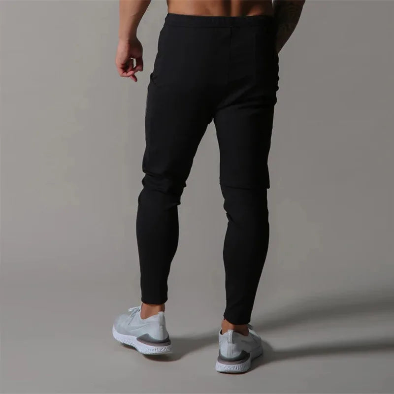Spring and autumn sports trousers for men, running cotton slim-fitting trousers with ankle zippers, casual sweatpants