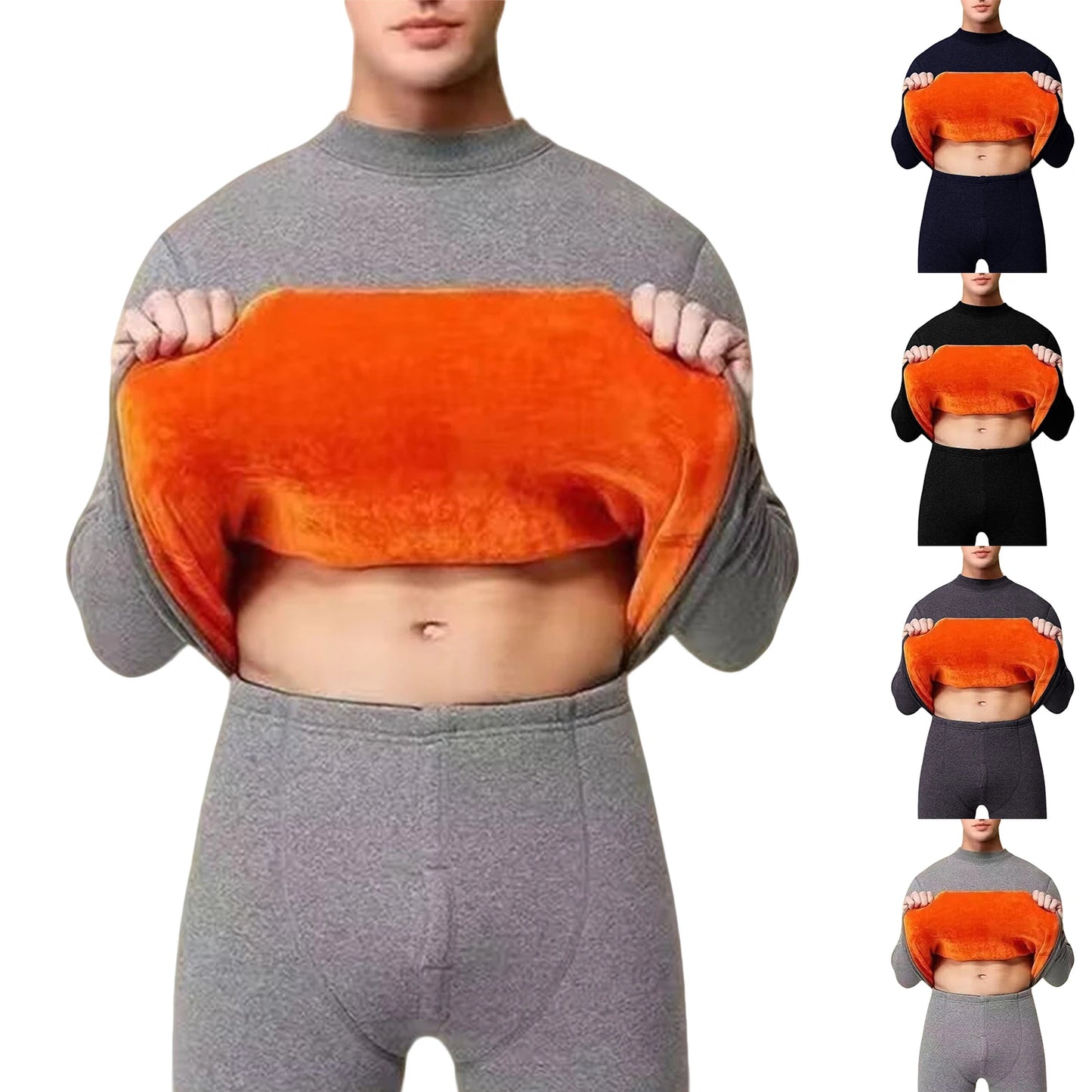 Men's Thermal Underwear Thin Base Cotton Sweater Winter Thermo Shirt Tops Pants Set Thermal Clothing Set Skiing Underwear Set