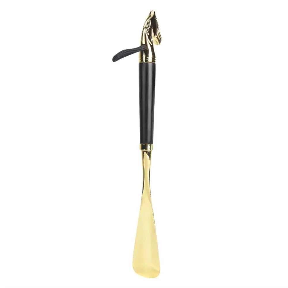 Shoe Spoon 32cm Metal Shoe Horn Long Handheld Wood Handle Shoehorn Durable Shoes Wearing Tool Portable Shoe Lifter Gift