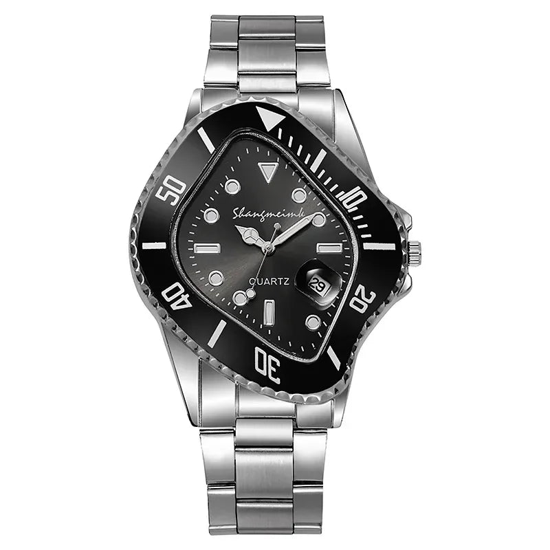 2026 New Watch for Men Unusual Conceptual Reloj Crash Melting Twist Shaped Case Quartz Wristwatch Male Man Rhombic Green Clock