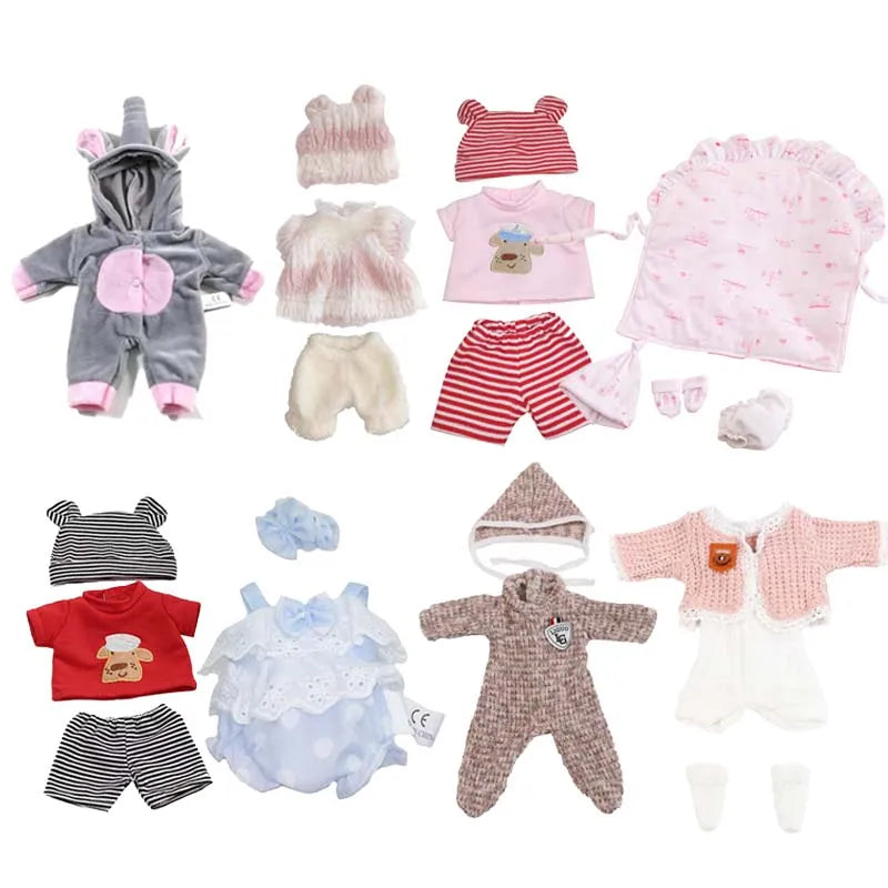 Baby Reborn Dolls Clothes for 30cm Baby Doll Dress Pajamas Jumpsuit Doll Clothes for 12 inch Reborn Doll DIY Toys for Girls