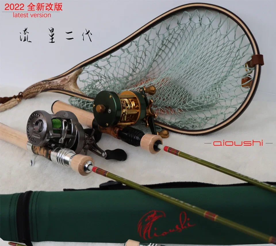 Trout fishing rod AIOUSH-FRP, versatile ejection tip, 1.45 meters long, ideal for traveling and transportation, extremely soft