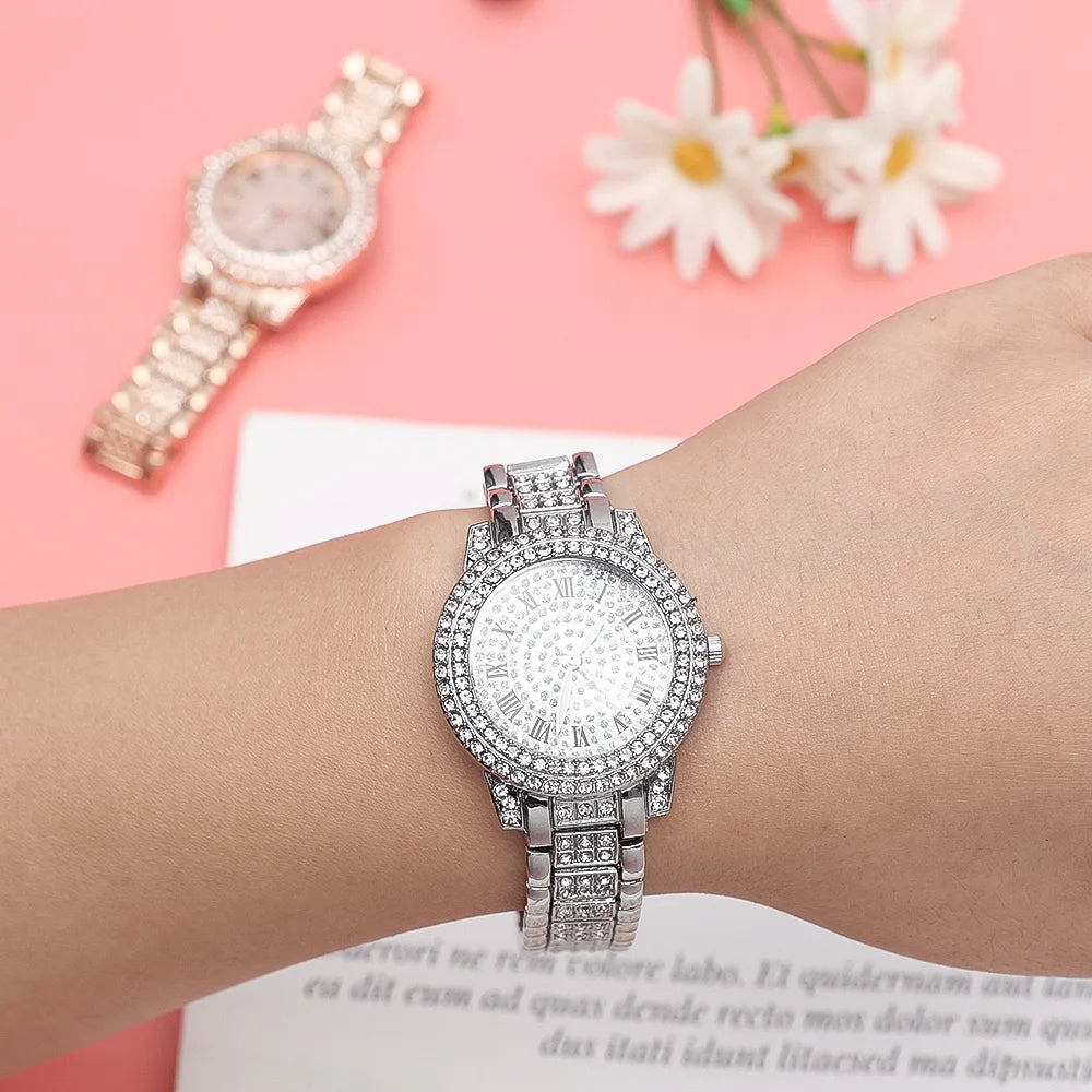 Luxury Full Diamond Watches For Men Top Brand Hip Hop Iced Out Arab Number Watch Men Fashion Steel Waterproof Clock Dropshipping