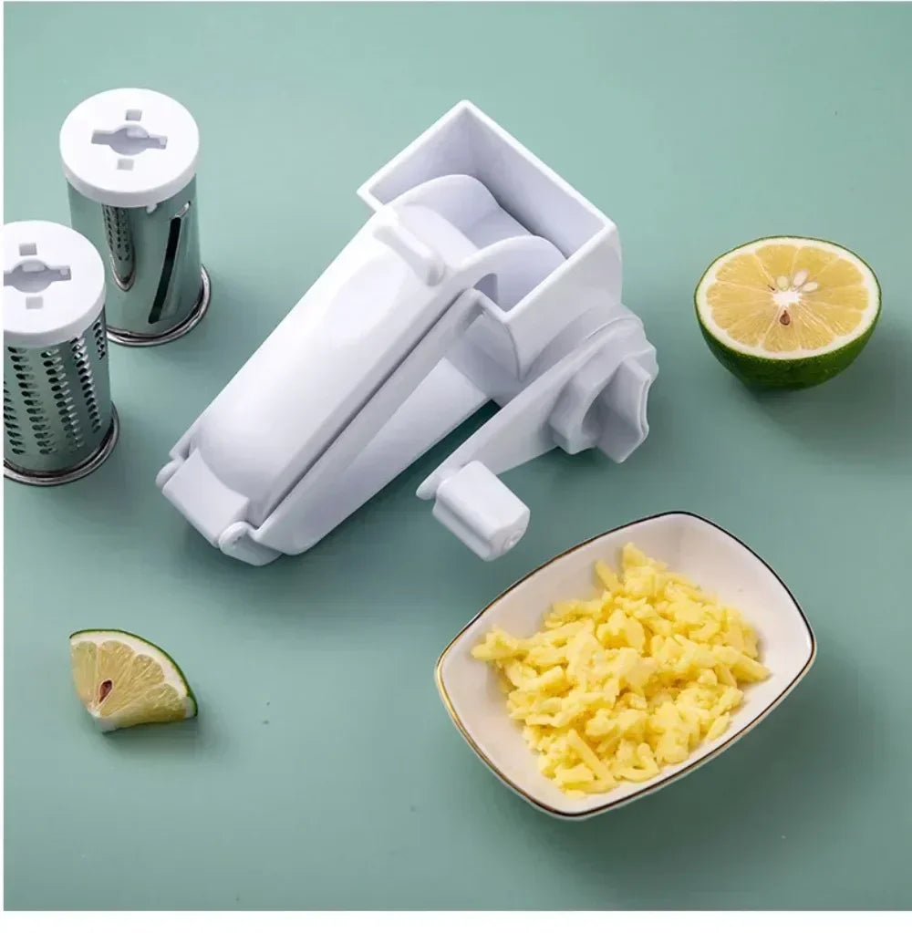 1 and 3 In 1 Kitchen Supplies Plastic Hand cranked rotating cheese planer creative cheese grater Multi functional cheese grater