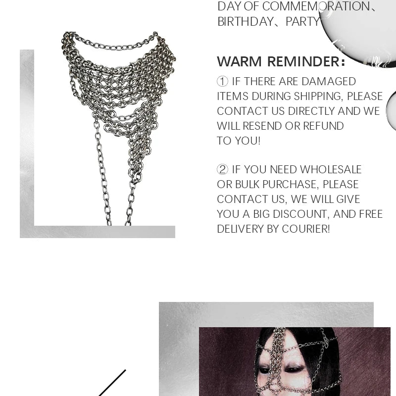 ZHUHE Lrregularly Pieced Necklace In Cyberpunk Style Is A Jewelry Accessory For Both Women And Men As A Party Gift