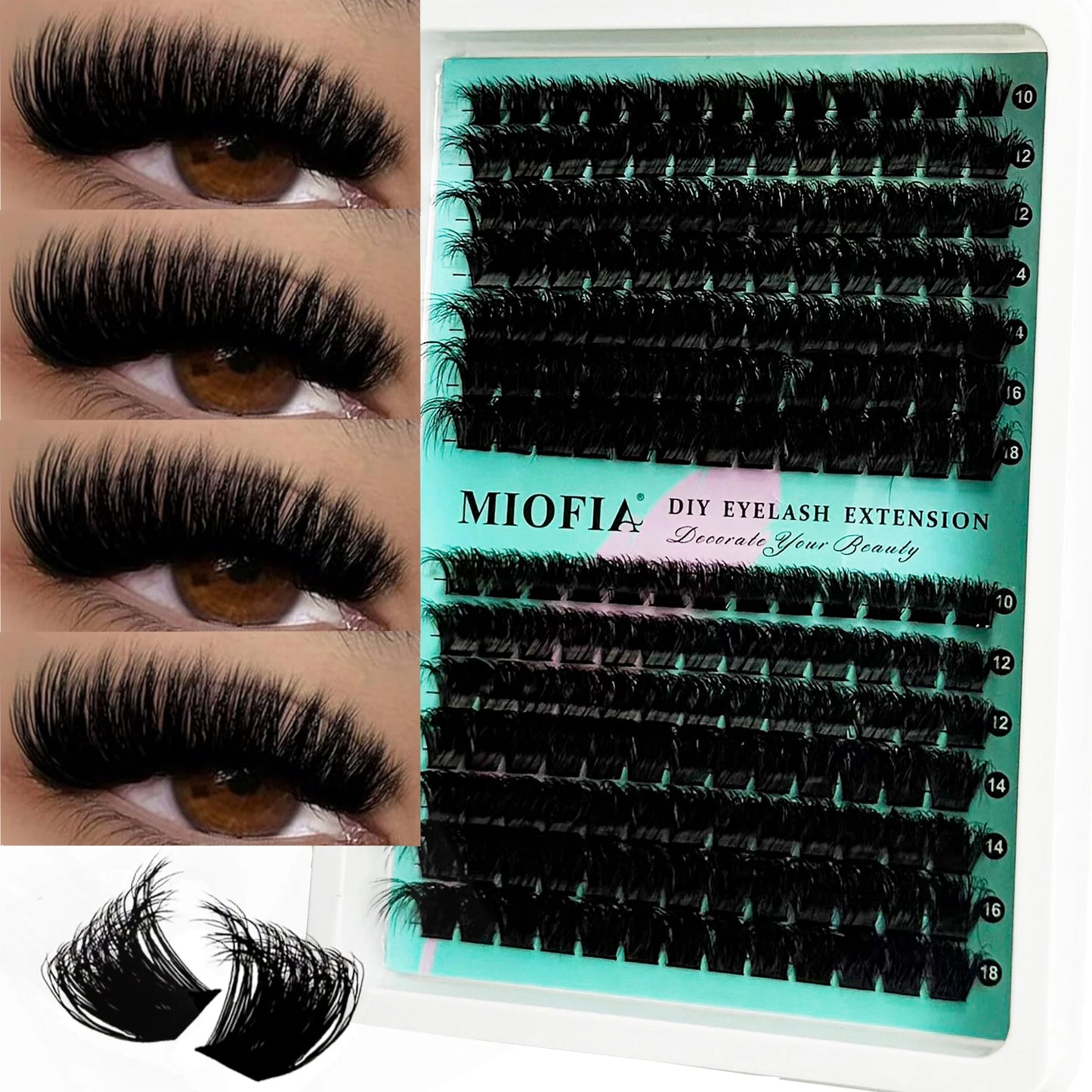 150D/100D/80D/50D Mink Eyelashes 1 Box/14 Rows Natural DIY Eyelash extension 3D Russia Individual Eyelash Cluster Lashes Cilia