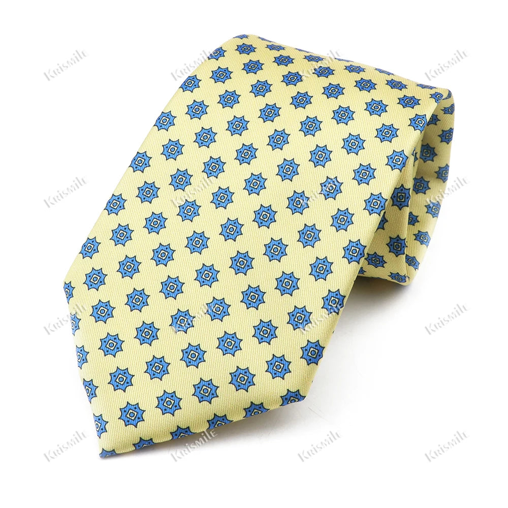 New Design Bohemian Style Necktie For Men Silk Touch Soft Blue Red Yellow Necktie Fit Wedding Party Business Office Accessory