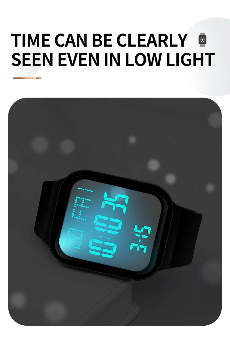 Watch For Men Sports High School Students Trendy Couple Watch Waterproof Alarm Clock Multi Functional Women's Electronic Watches