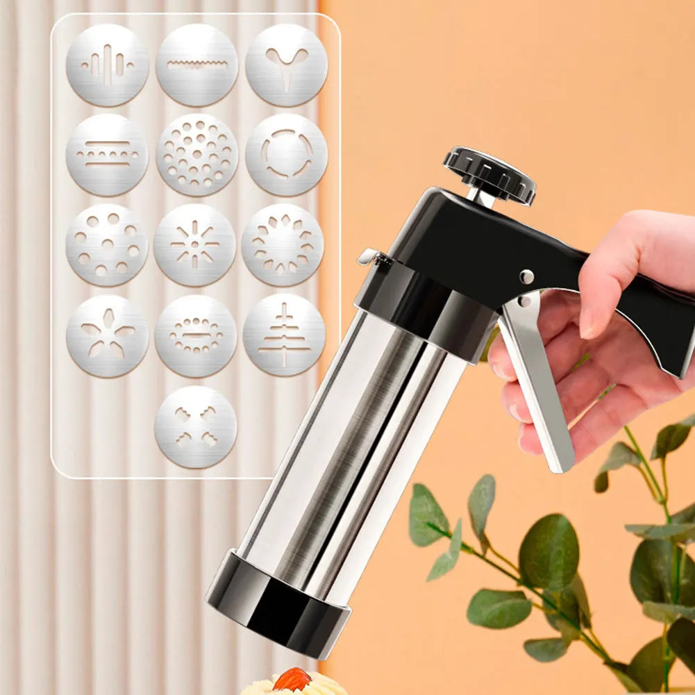 Stainless Steel Cookie Maker Press Kit Manual Churros Maker Machine Cookie Biscuit Press Kit or Making and Decorating Cookies