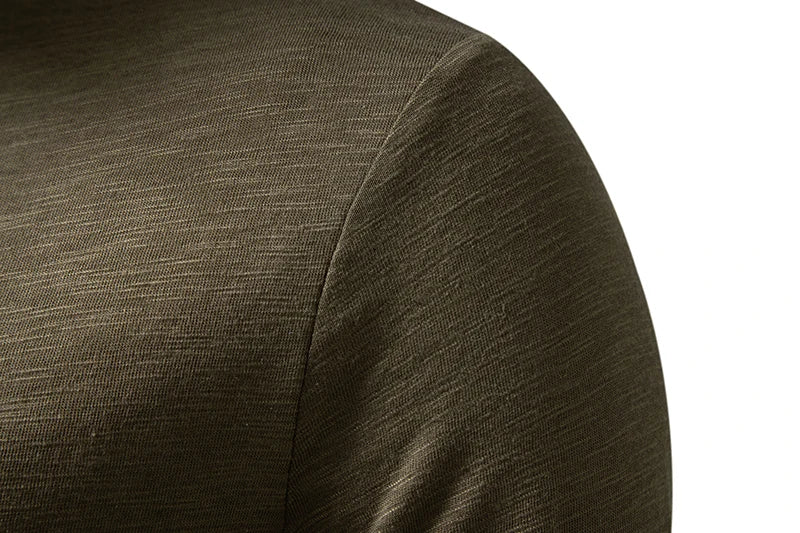 New Men's Cotton Henley T Shirt Long Sleeve T-Shirts Basic Casual Button Collar Breathable Daily Top Tees