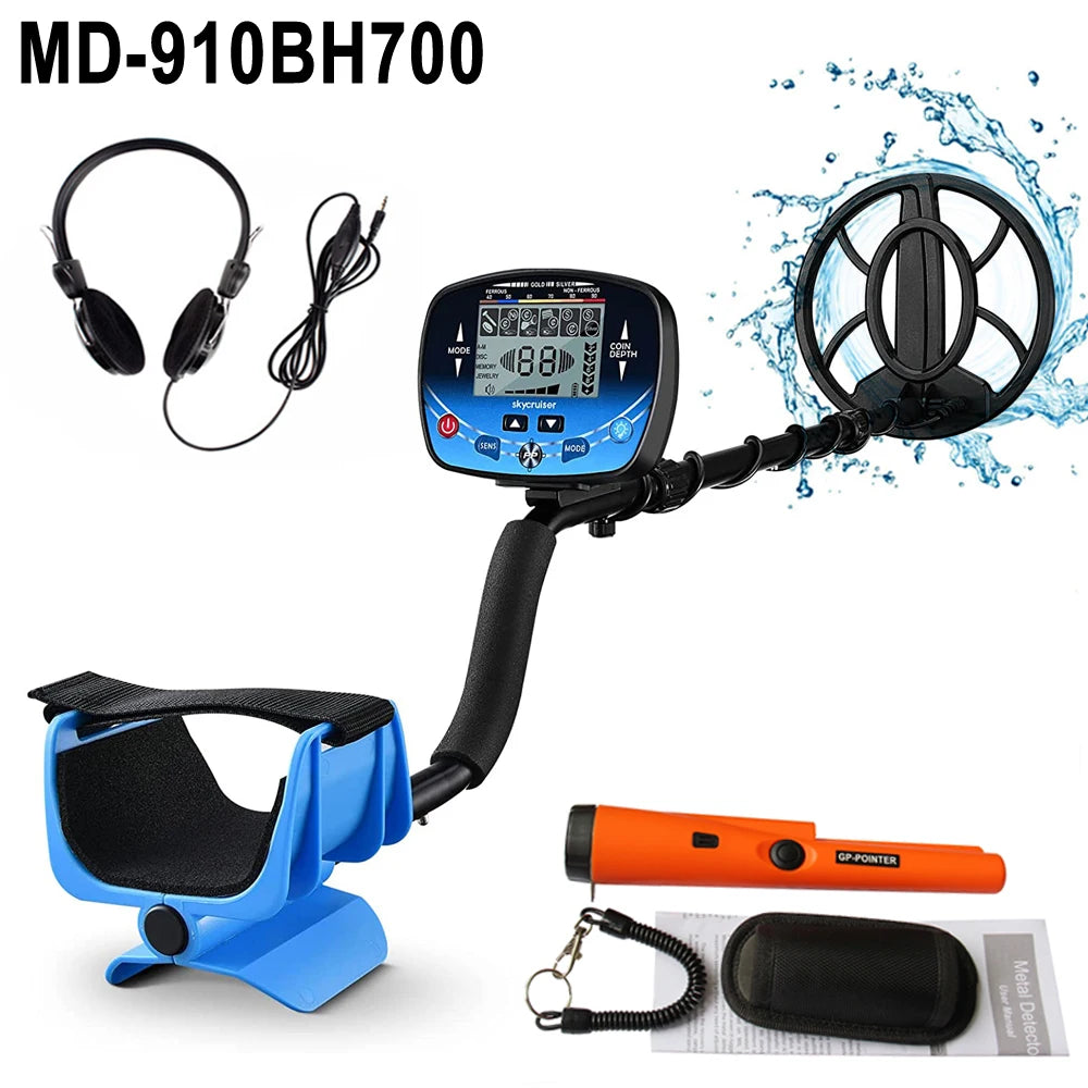 Metal Detector Underground Professional Depth Search Finder Gold Detector Treasure Detecting Pinpointer Waterproof Coil