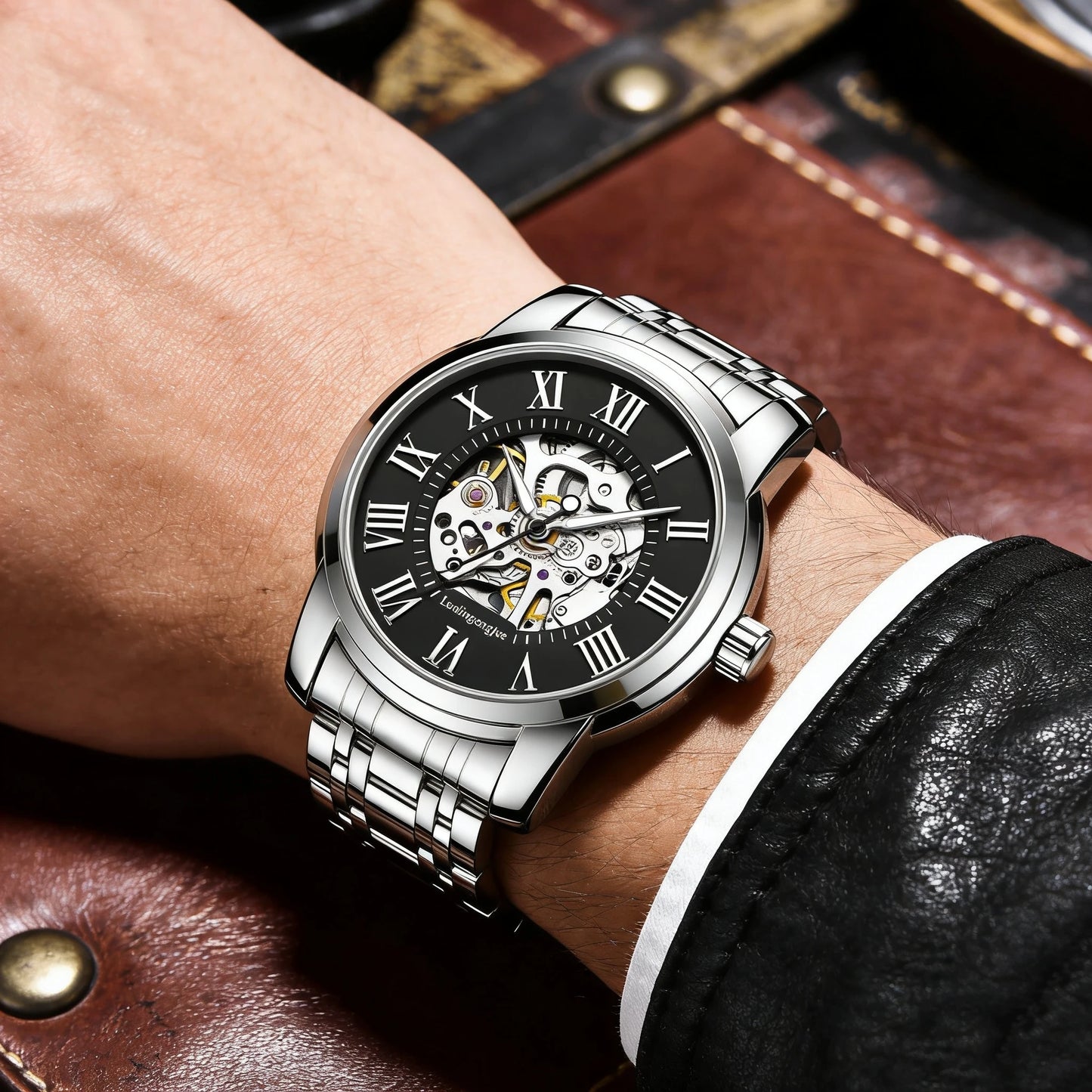 [Automatic Mechanical Men's Watch] Fashionable, High-Looking, and Affordable Luxury Men's Automatic Mechanical Watch, Suitable for Business and Casual Wear, Stylish and Handsome Men's Watch Hot-Selling Watches Are the Preferr