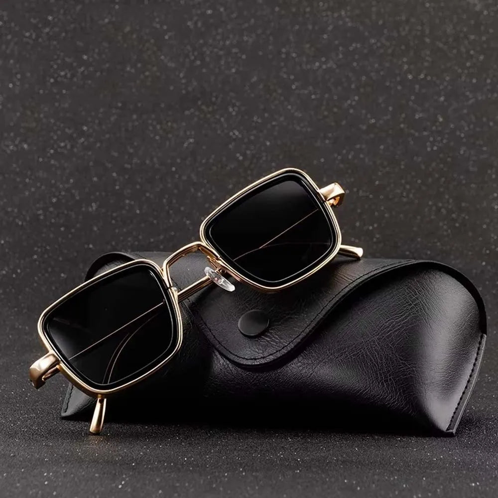 Lightweight Retro Square Sunnies Gradient Sunshade Eyewear Unisex Polarizing Lens Sunglasses Alloy Indian Style Anti-UV Glasses