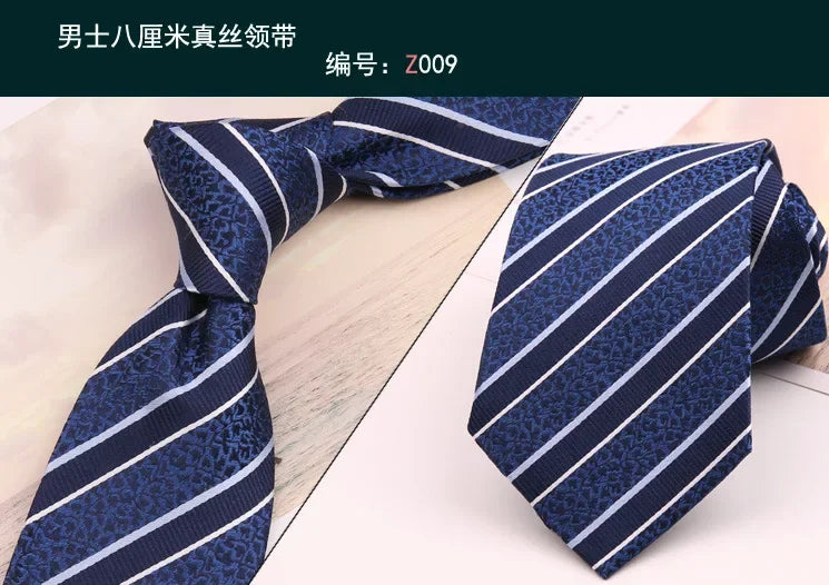 8cm Adult Silk Neckties for Mens Suits Wedding Neck Ties Retro Striped Corbatas Gravata Neckwear Gentleman Gravatas Tie