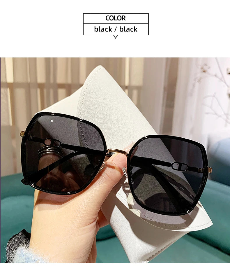 New Fashion Polarized Sunglasses Women UV400 Gradient Lens Sun Glasses Oversized Retro Square Luxury Brand Oculus