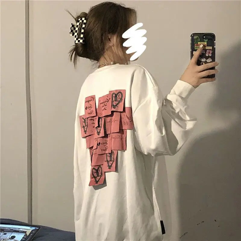 Patchwork Hoodies Women Loose Designer Korean Style Spring Fashion Leisure All-match Female Streetwear Students Ins Sweatshirts