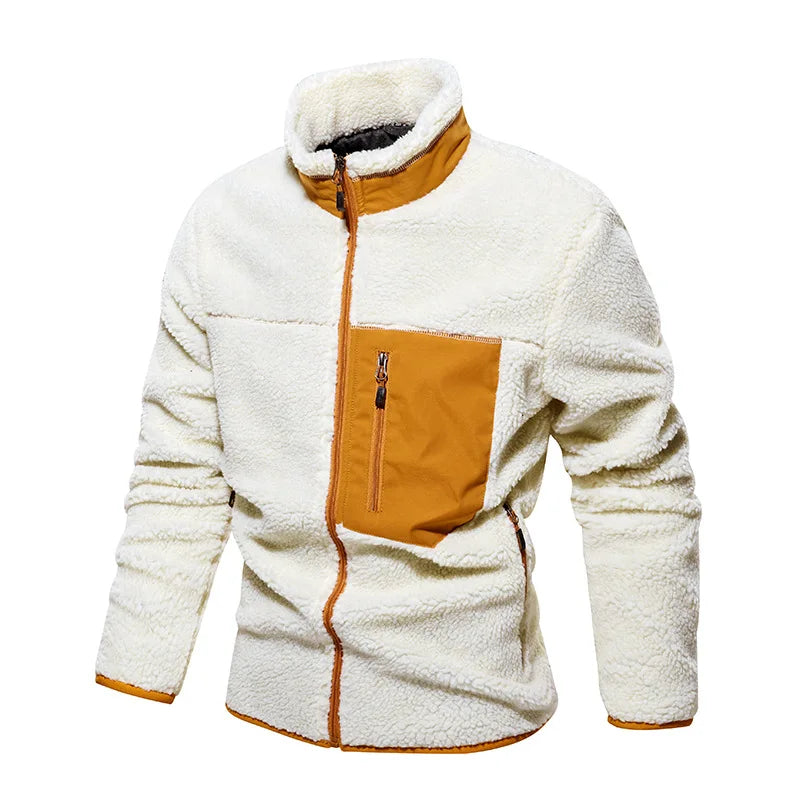 Winter Imitation Lamb Wool Jackets Men's Outdoor Sweater Cashmere Jacket Windproof Coldproof Warm and Comfortable Coats for Men