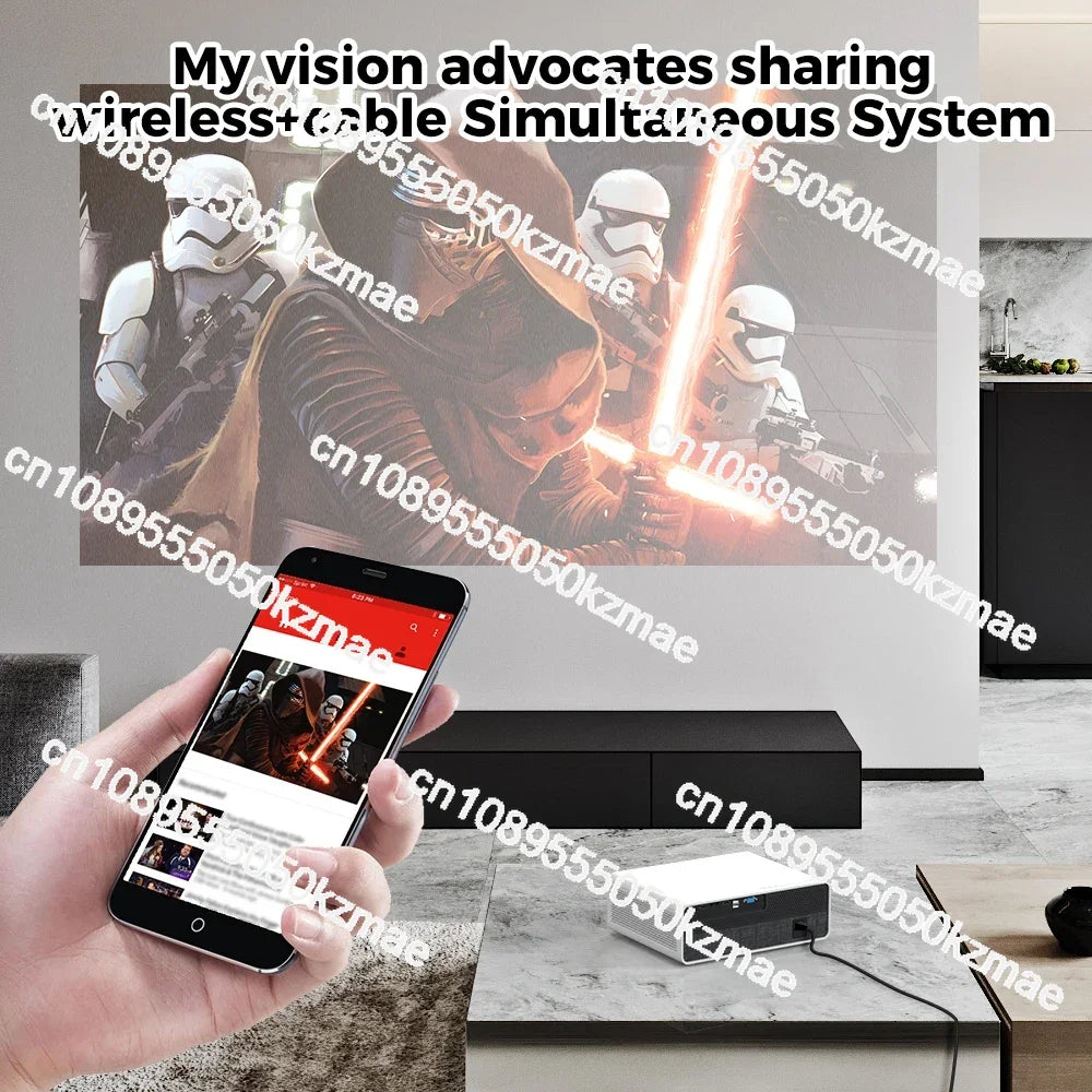 FOR Design Q9 Android Smart Portable Projector, Support 1080p 4K, with WiFi/BT Function, DLP/LCD Video Outdoor Movie Projector.