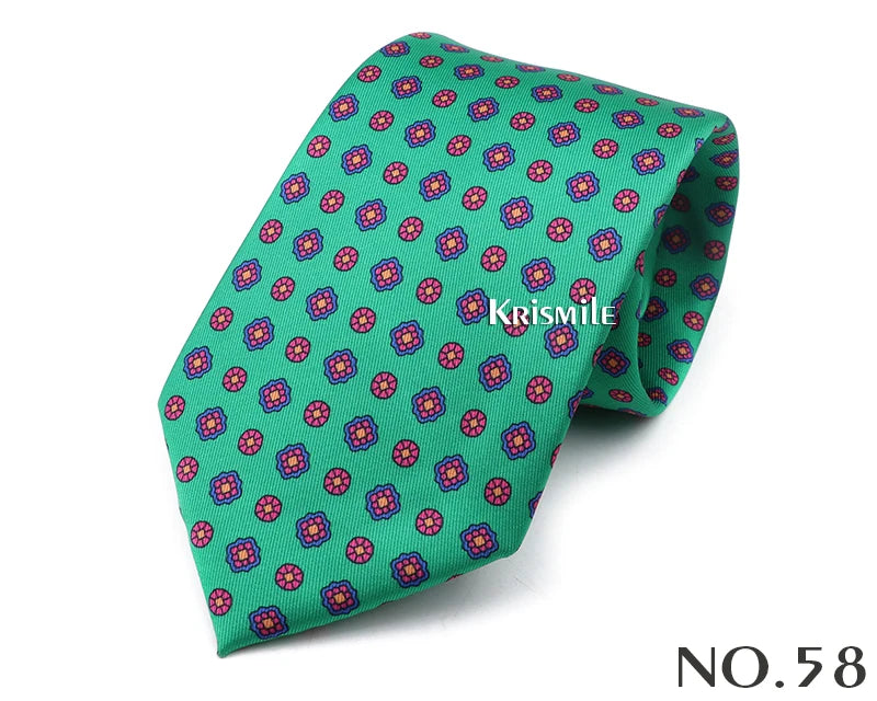 New Design Bohemian Style Necktie For Men Silk Touch Soft Blue Red Yellow Necktie Fit Wedding Party Business Office Accessory