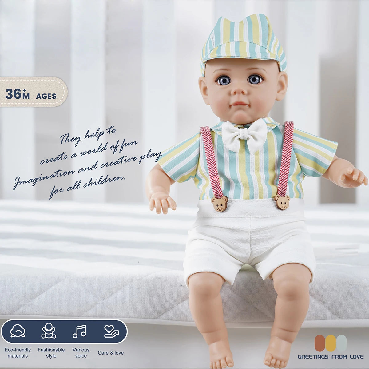 Bebe Reborn Doll 14 Inch 35CM  Boy Baby Doll With Fashion Clothes Soft Skin Cotton Body Lifelike Realistic Baby Children Gift