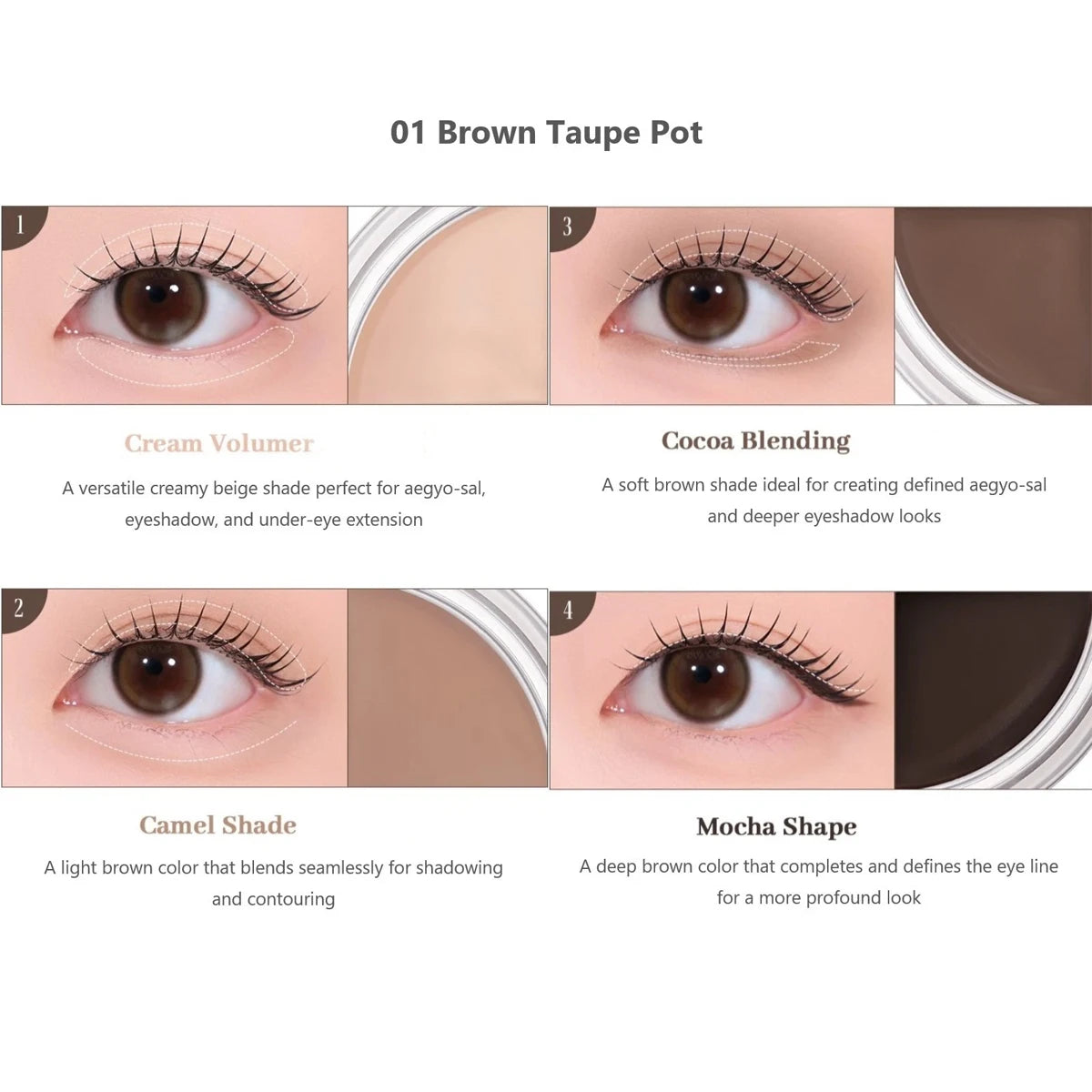 rom&nd HANALL EYEPOT LINER,Silky Creamy Texture,Long-Lasting&Pigmented,Four-in-One Design,Natural Daily,K-Beauty,Korean Makeup