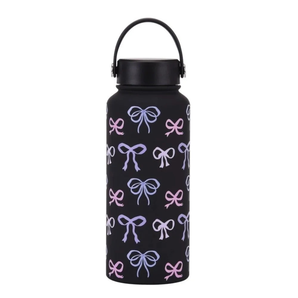 Gift INS Insulated Water Bottle Portable 1L Outdoor Insulated Mug Stainless Steel Leak-proof Thermal Water Bottle Office