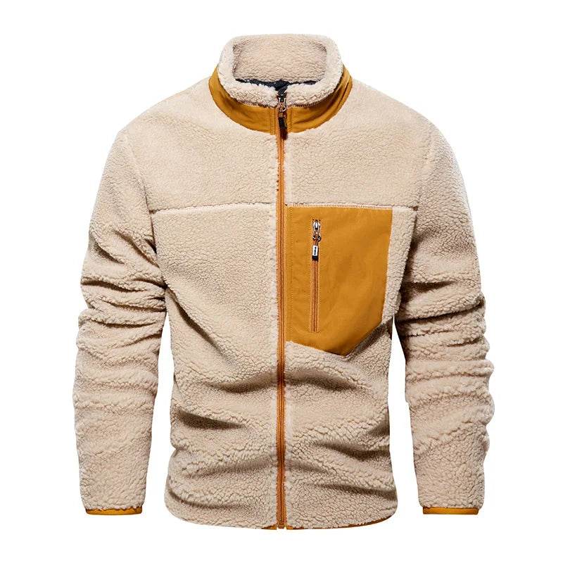 Winter Imitation Lamb Wool Jackets Men's Outdoor Sweater Cashmere Jacket Windproof Coldproof Warm and Comfortable Coats for Men