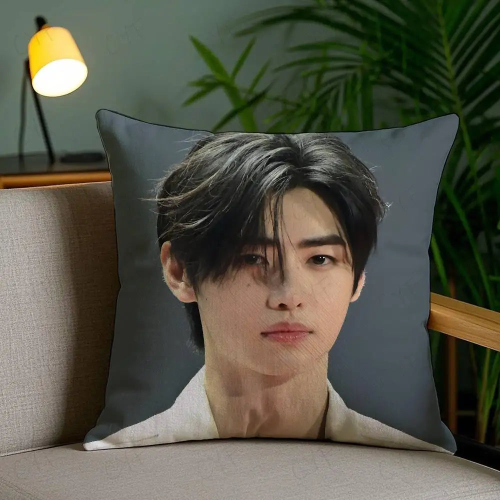 Kpop Singer P-Park Sunghoon Pillow Case Anti-dustmite Pillowcase Invisible zipper silky short plush Sofa cushion cover