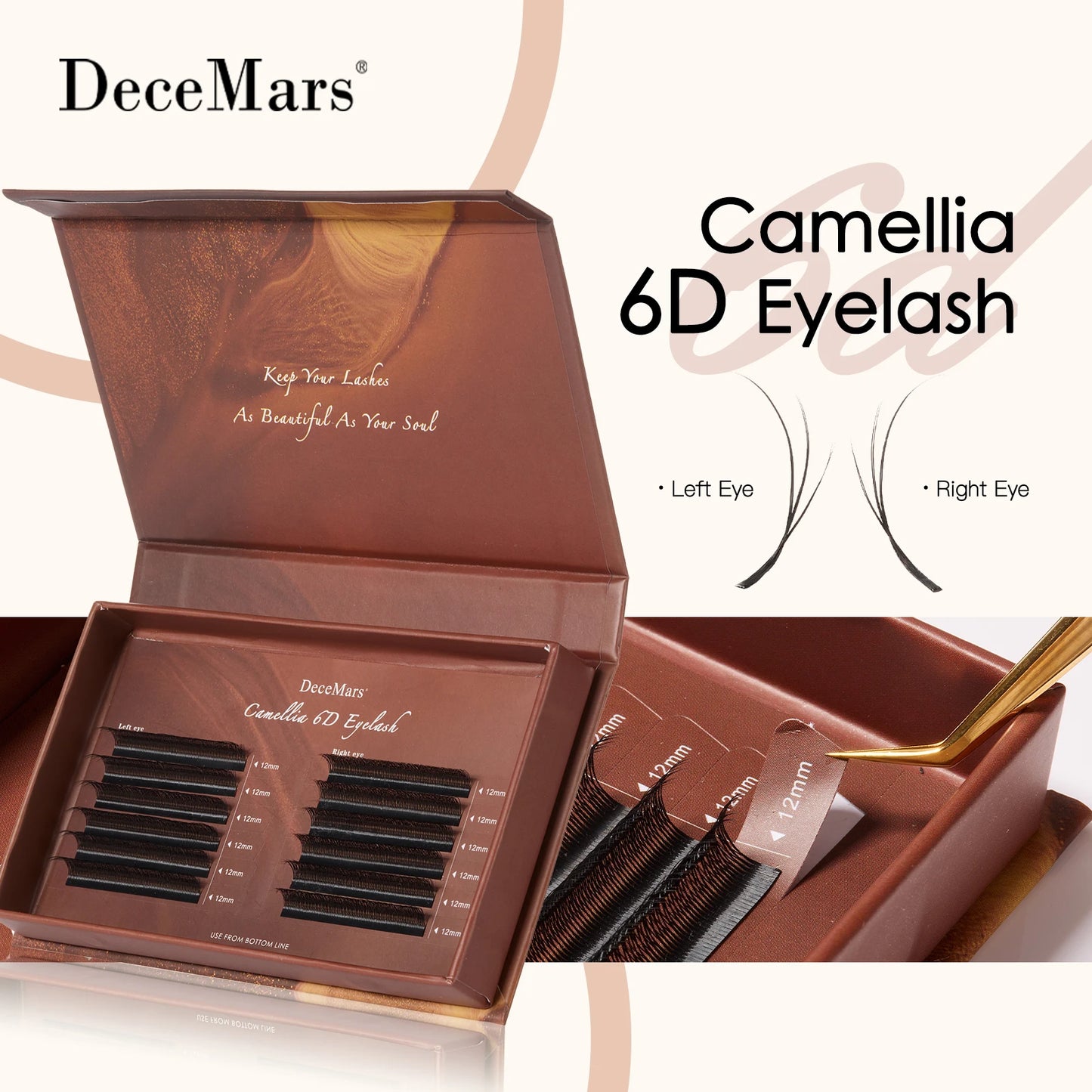 DeceMars  Camellia 6D Eyelash Extensions Flying Eyelash