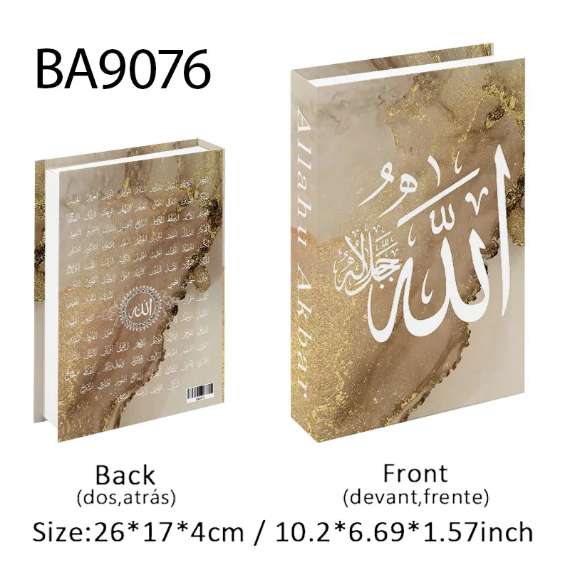 Islamic Kaaba Eid Mosque Luxury Decorative Books Storage Box Fake Book Interior Decoration Coffee Table Ornament Bedroom Decor