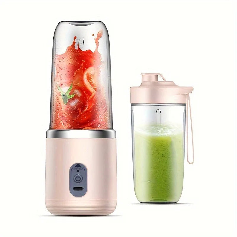 400ml USB Portable Blender, 1500mAh Rechargeable Smoothie Maker with 6 Stainless Steel Blades, Mini Juice Shaker Bottle for Home