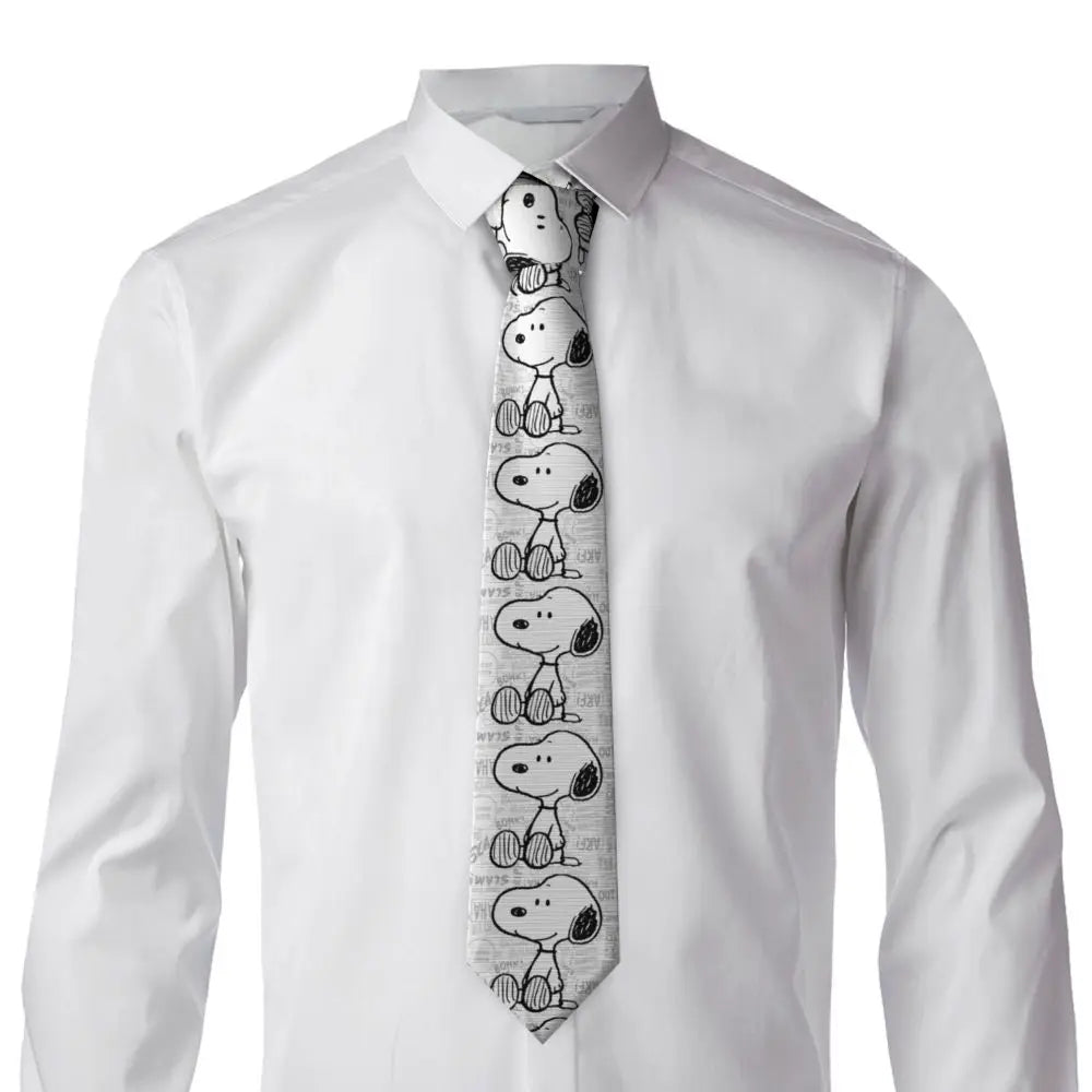 Snoopys & Woodstock Smile Giggle Laugh Neckties Silk 8 cm Neck Tie for Mens Shirt Accessories Cravat Wedding Accessories Office