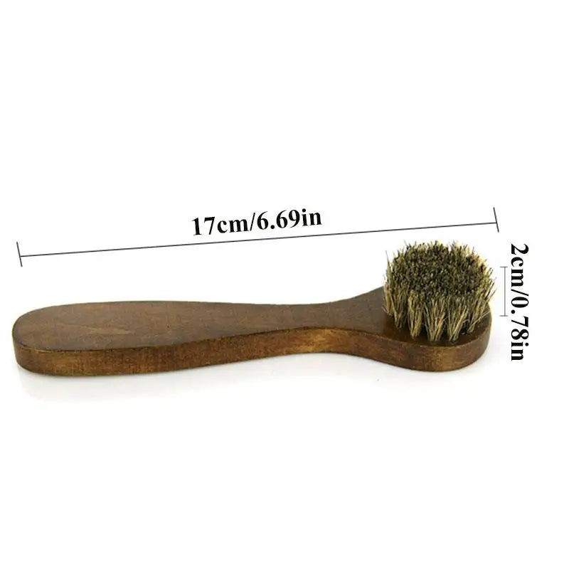 Long-handled Horse Hair Shoe Brush Soft  Leather Cleaning Brush  Round Head Shoe Cleaner Household Cleaning Brush Shoes Cleaners