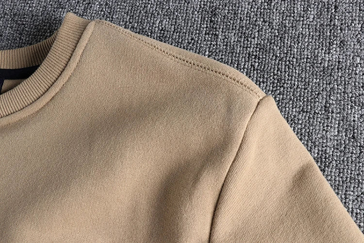 Autumn Winter American Retro Heavyweight Velvet Solid Color Sweatershirt Men's Fashion Pure Cotton Washed Youth Pullover Hoodies