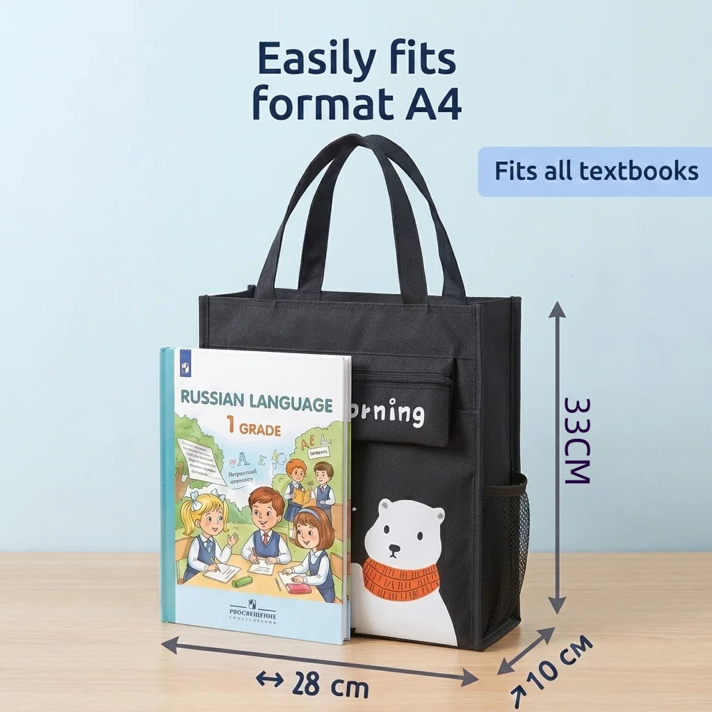 School Tote Bag Large Capacity A4 Book Handbag Oxford Waterproof Student Tutoring Bag Document Storage Bag For Boys Girls